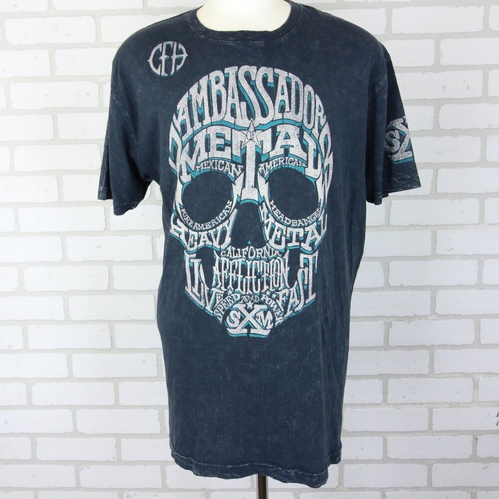 Affliction T-Shirt XL Jose Mangin 69 Metal Ambassador Headbanger Mexico USA